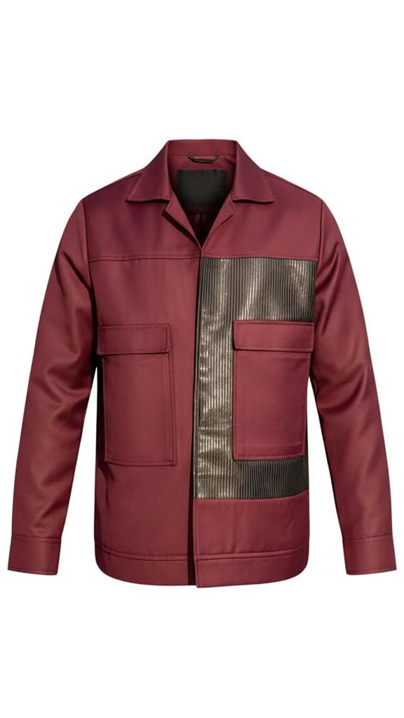 Jacket Bordeaux, empiècement cuir