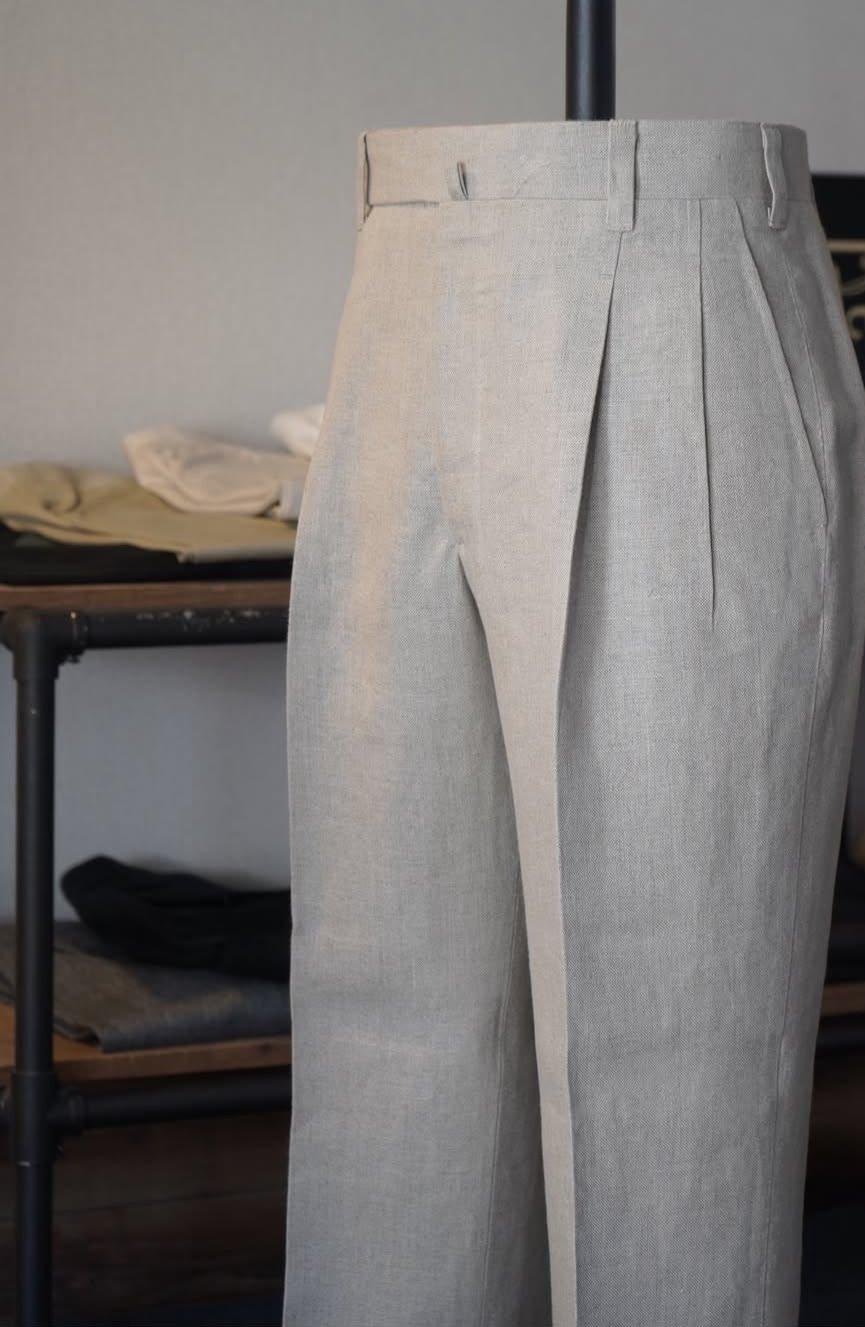 Lino Naturel, pantalon Prince Galant