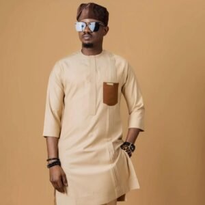 Tunique Beige Poche Cuir, Prince Galant